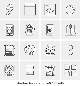 16 Universal Business Icons Vector. Creative Icon Illustration to use in web and Mobile Related project.