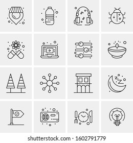 16 Universal Business Icons Vector. Creative Icon Illustration to use in web and Mobile Related project.