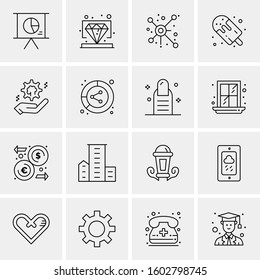 16 Universal Business Icons Vector. Creative Icon Illustration to use in web and Mobile Related project.