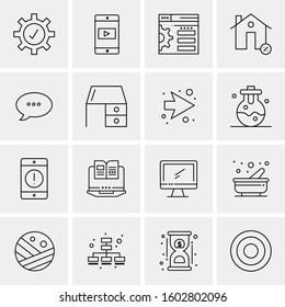 16 Universal Business Icons Vector. Creative Icon Illustration to use in web and Mobile Related project.