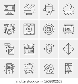 16 Universal Business Icons Vector. Creative Icon Illustration to use in web and Mobile Related project.