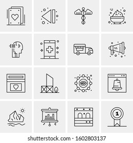 16 Universal Business Icons Vector. Creative Icon Illustration to use in web and Mobile Related project.