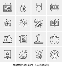 16 Universal Business Icons Vector. Creative Icon Illustration to use in web and Mobile Related project.