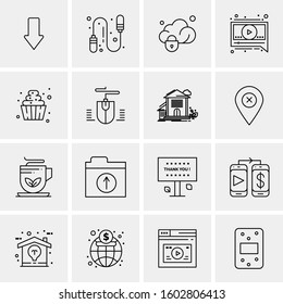16 Universal Business Icons Vector. Creative Icon Illustration to use in web and Mobile Related project.