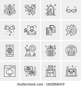 16 Universal Business Icons Vector. Creative Icon Illustration to use in web and Mobile Related project.