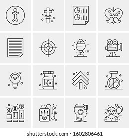 16 Universal Business Icons Vector. Creative Icon Illustration to use in web and Mobile Related project.