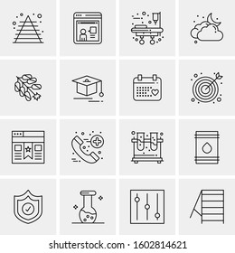 16 Universal Business Icons Vector. Creative Icon Illustration to use in web and Mobile Related project.