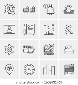 16 Universal Business Icons Vector. Creative Icon Illustration to use in web and Mobile Related project.