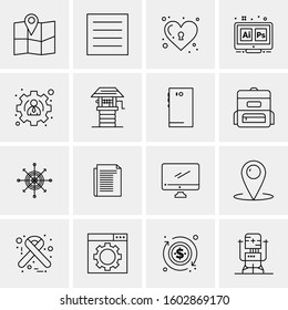 16 Universal Business Icons Vector. Creative Icon Illustration to use in web and Mobile Related project.