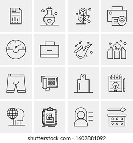 16 Universal Business Icons Vector. Creative Icon Illustration to use in web and Mobile Related project.