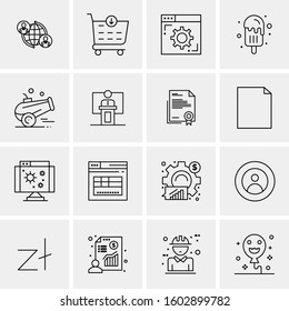 16 Universal Business Icons Vector. Creative Icon Illustration to use in web and Mobile Related project.