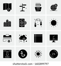 16 Universal Business Icons Vector. Creative Icon Illustration to use in web and Mobile Related project.