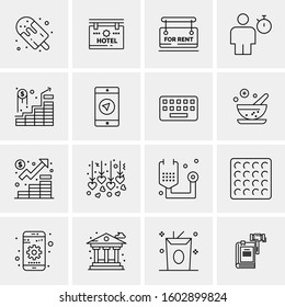 16 Universal Business Icons Vector. Creative Icon Illustration to use in web and Mobile Related project.