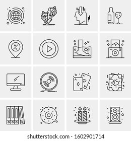 16 Universal Business Icons Vector. Creative Icon Illustration to use in web and Mobile Related project.