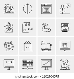 16 Universal Business Icons Vector. Creative Icon Illustration to use in web and Mobile Related project.