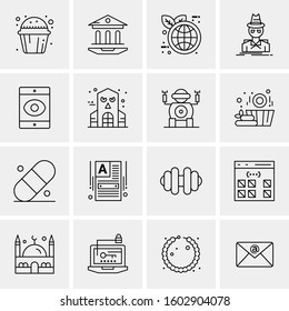 16 Universal Business Icons Vector. Creative Icon Illustration to use in web and Mobile Related project.