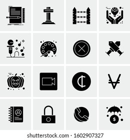 16 Universal Business Icons Vector. Creative Icon Illustration to use in web and Mobile Related project.