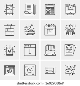 16 Universal Business Icons Vector. Creative Icon Illustration to use in web and Mobile Related project.