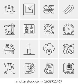 16 Universal Business Icons Vector. Creative Icon Illustration to use in web and Mobile Related project.