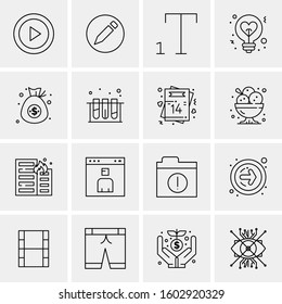 16 Universal Business Icons Vector. Creative Icon Illustration to use in web and Mobile Related project.