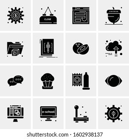 16 Universal Business Icons Vector. Creative Icon Illustration to use in web and Mobile Related project.