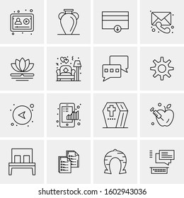 16 Universal Business Icons Vector. Creative Icon Illustration to use in web and Mobile Related project.