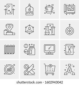 16 Universal Business Icons Vector. Creative Icon Illustration to use in web and Mobile Related project.