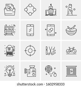 16 Universal Business Icons Vector. Creative Icon Illustration to use in web and Mobile Related project.