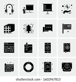 16 Universal Business Icons Vector. Creative Icon Illustration to use in web and Mobile Related project.