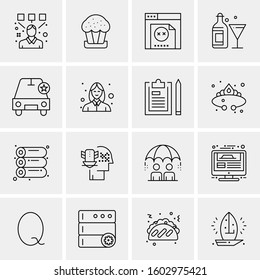 16 Universal Business Icons Vector. Creative Icon Illustration to use in web and Mobile Related project.