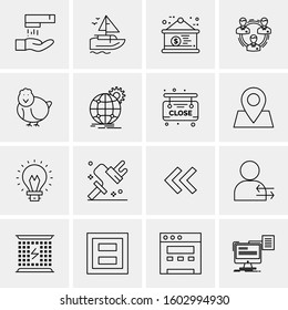 16 Universal Business Icons Vector. Creative Icon Illustration to use in web and Mobile Related project.