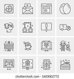 16 Universal Business Icons Vector. Creative Icon Illustration to use in web and Mobile Related project.