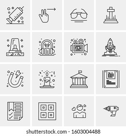 16 Universal Business Icons Vector. Creative Icon Illustration to use in web and Mobile Related project.