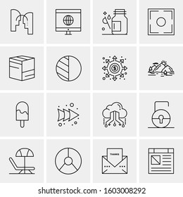 16 Universal Business Icons Vector. Creative Icon Illustration to use in web and Mobile Related project.