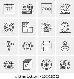 16 Universal Business Icons Vector. Creative Icon Illustration to use in web and Mobile Related project.