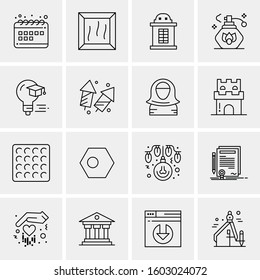 16 Universal Business Icons Vector. Creative Icon Illustration to use in web and Mobile Related project.