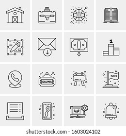16 Universal Business Icons Vector. Creative Icon Illustration to use in web and Mobile Related project.