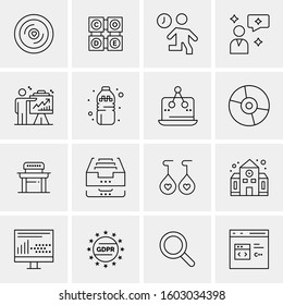 16 Universal Business Icons Vector. Creative Icon Illustration to use in web and Mobile Related project.