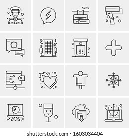 16 Universal Business Icons Vector. Creative Icon Illustration to use in web and Mobile Related project.