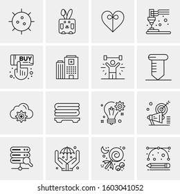 16 Universal Business Icons Vector. Creative Icon Illustration to use in web and Mobile Related project.