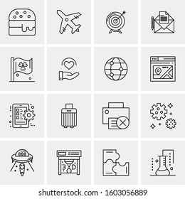 16 Universal Business Icons Vector. Creative Icon Illustration to use in web and Mobile Related project.