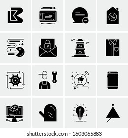 16 Universal Business Icons Vector. Creative Icon Illustration to use in web and Mobile Related project.