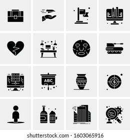 16 Universal Business Icons Vector. Creative Icon Illustration to use in web and Mobile Related project.