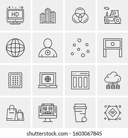 16 Universal Business Icons Vector. Creative Icon Illustration to use in web and Mobile Related project.