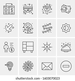 16 Universal Business Icons Vector. Creative Icon Illustration to use in web and Mobile Related project.