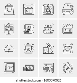 16 Universal Business Icons Vector. Creative Icon Illustration to use in web and Mobile Related project.