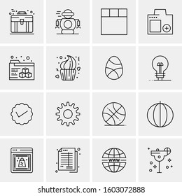 16 Universal Business Icons Vector. Creative Icon Illustration to use in web and Mobile Related project.
