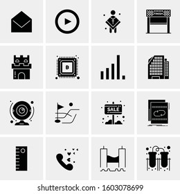 16 Universal Business Icons Vector. Creative Icon Illustration to use in web and Mobile Related project.