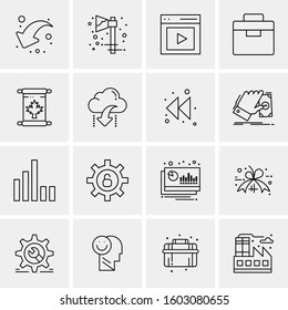 16 Universal Business Icons Vector. Creative Icon Illustration to use in web and Mobile Related project.