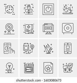 16 Universal Business Icons Vector. Creative Icon Illustration to use in web and Mobile Related project.